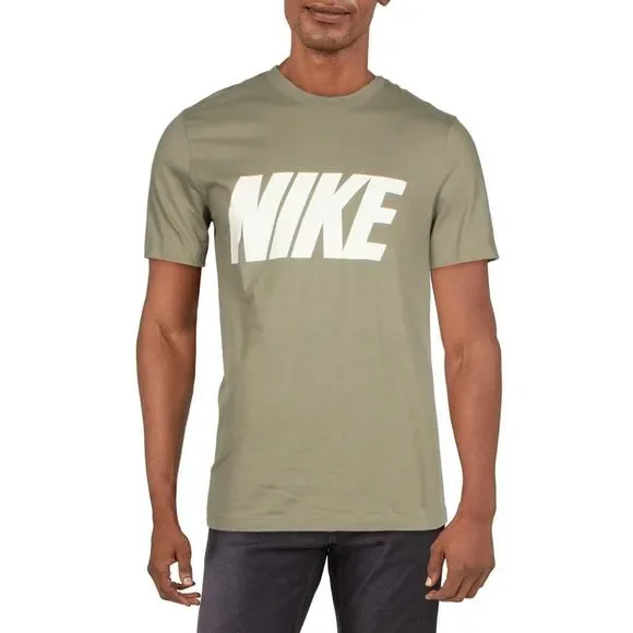 Nike Mens Green Cotton Crewneck Short Sleeve Shirts & Tops Athletic NWT - Picture 1 of 1